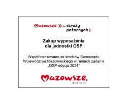 Tablica informacyjna dotycząca projektu "OSP-edycja 2024"