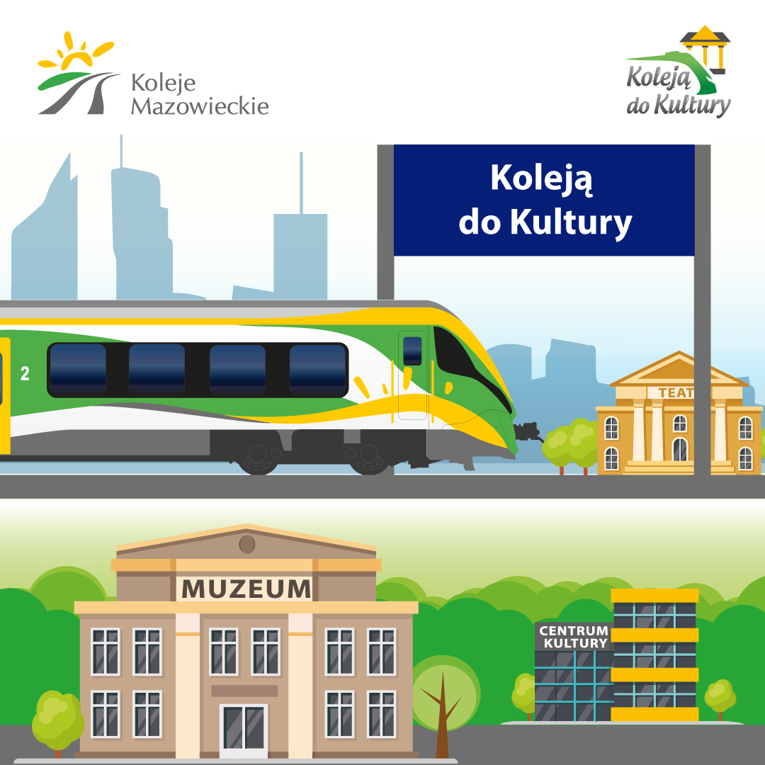 Plakat promujący akcję "Koleją do Kultury"